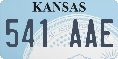 KS license plate 541AAE