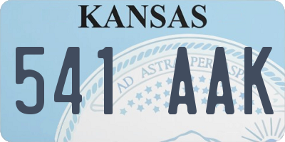 KS license plate 541AAK