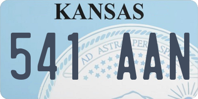 KS license plate 541AAN