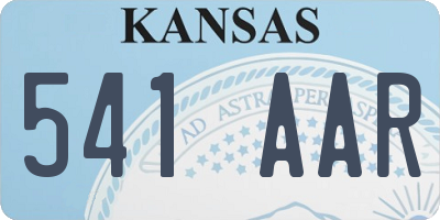KS license plate 541AAR
