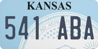 KS license plate 541ABA
