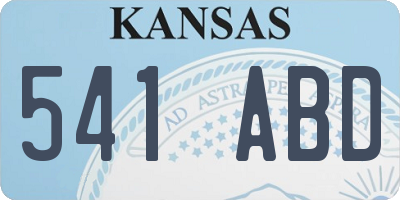KS license plate 541ABD