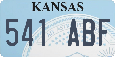 KS license plate 541ABF