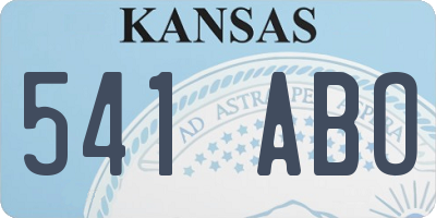KS license plate 541ABO