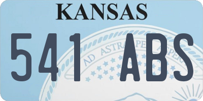 KS license plate 541ABS