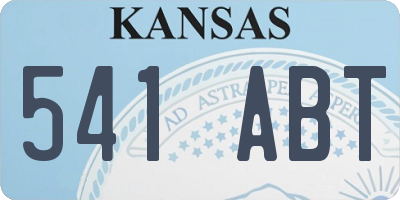 KS license plate 541ABT