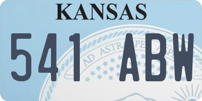 KS license plate 541ABW