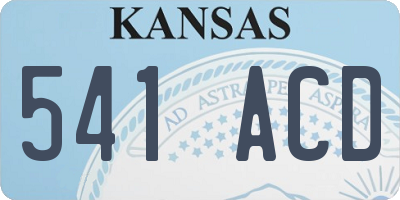 KS license plate 541ACD