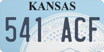 KS license plate 541ACF