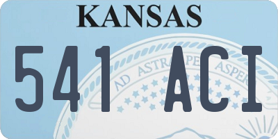 KS license plate 541ACI