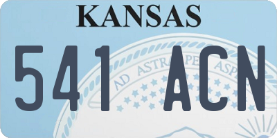 KS license plate 541ACN