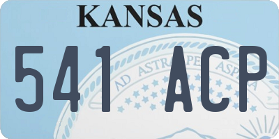 KS license plate 541ACP