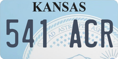 KS license plate 541ACR