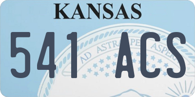 KS license plate 541ACS