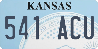 KS license plate 541ACU