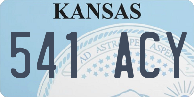 KS license plate 541ACY