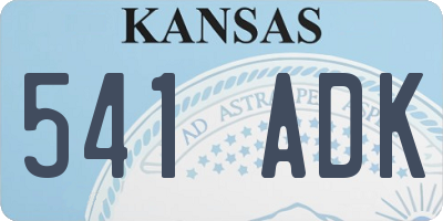 KS license plate 541ADK