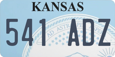 KS license plate 541ADZ