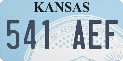 KS license plate 541AEF