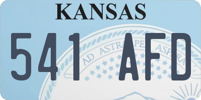 KS license plate 541AFD