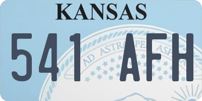 KS license plate 541AFH