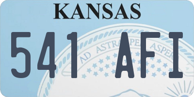 KS license plate 541AFI