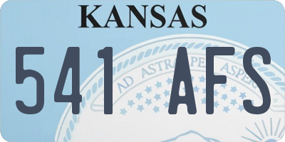 KS license plate 541AFS