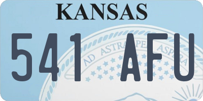 KS license plate 541AFU