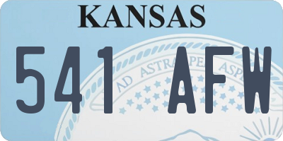 KS license plate 541AFW