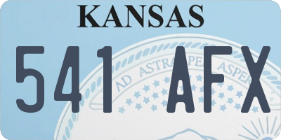 KS license plate 541AFX