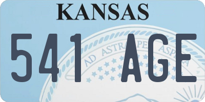KS license plate 541AGE