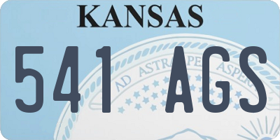 KS license plate 541AGS