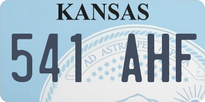 KS license plate 541AHF