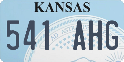 KS license plate 541AHG