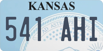 KS license plate 541AHI