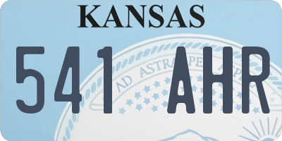 KS license plate 541AHR