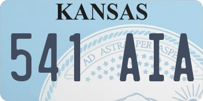 KS license plate 541AIA