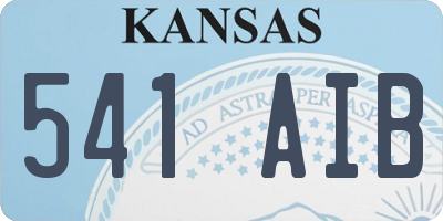 KS license plate 541AIB