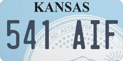 KS license plate 541AIF