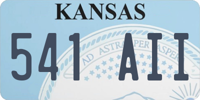 KS license plate 541AII