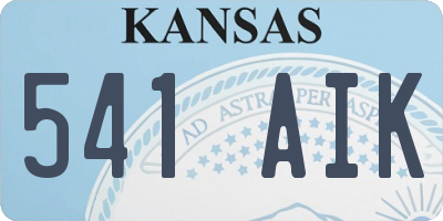 KS license plate 541AIK