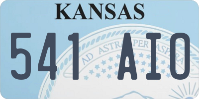 KS license plate 541AIO