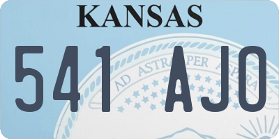 KS license plate 541AJO
