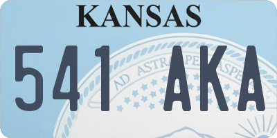 KS license plate 541AKA