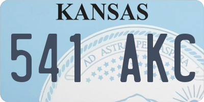 KS license plate 541AKC