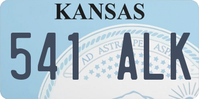 KS license plate 541ALK