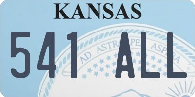 KS license plate 541ALL