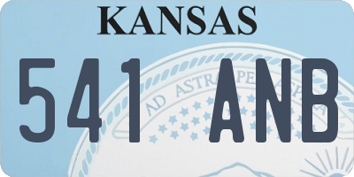 KS license plate 541ANB