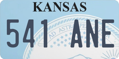KS license plate 541ANE