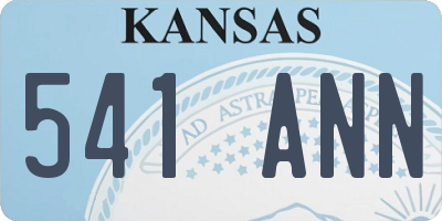 KS license plate 541ANN